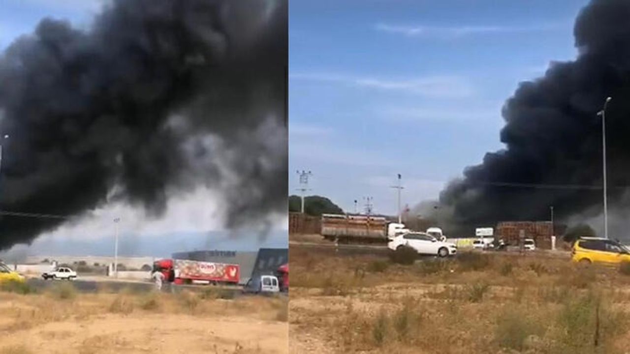 İzmir'de Palet Fabrikasında Yangın Çıktı
