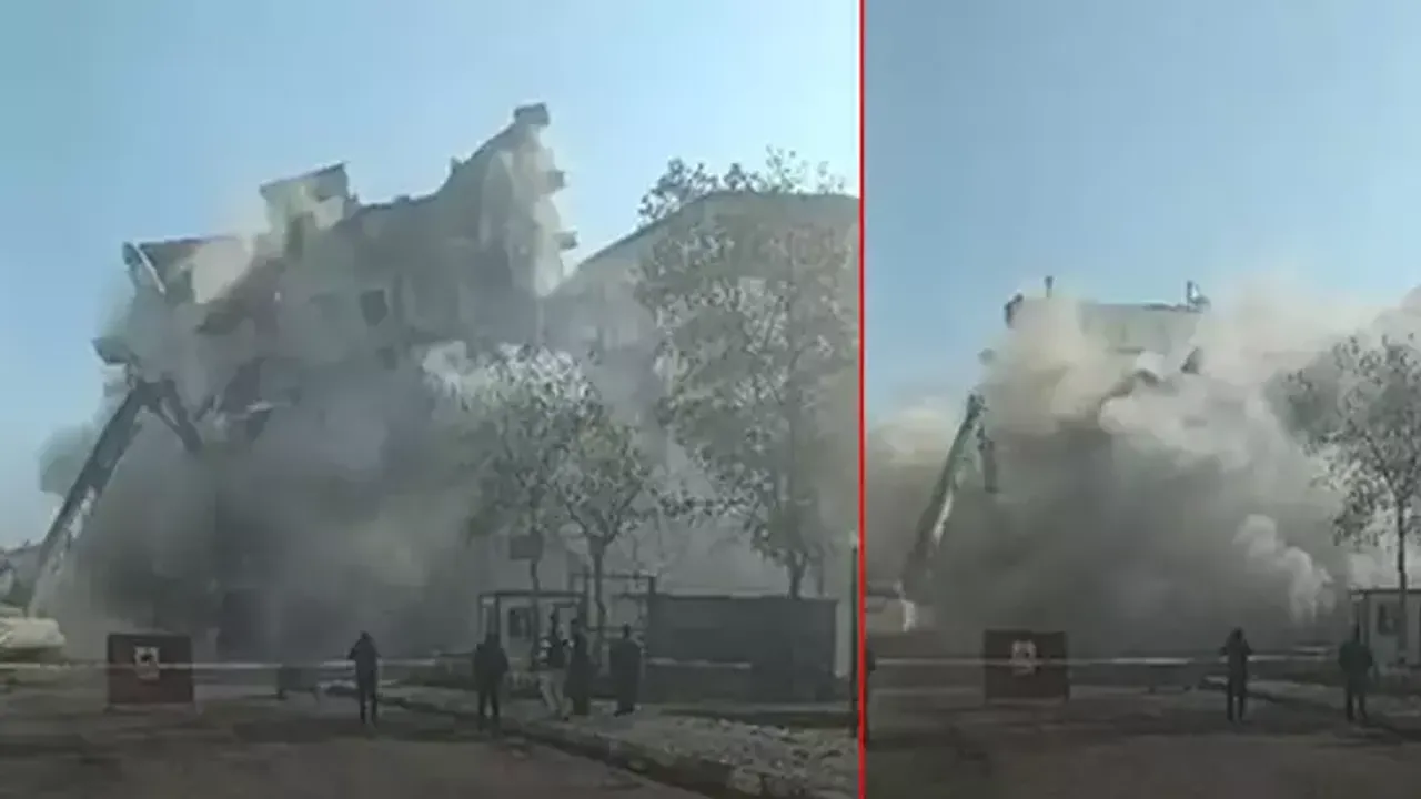 Diyarbakır’da Ağır Hasarlı Bina, Yıkım Sırasında Çöktü