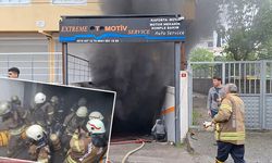 Maltepe'de Otomobil Tamirhanesinde Çıkan Yangında Bir Kişi Yaralandı