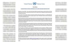 BM: Myanmar Yönetimi, İnsani Yardımların Girişini Durdurdu