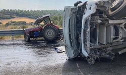 Devrilen Kamyon, Traktöre Çarpma Sonucunda:1 Kişi Öldü
