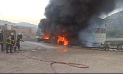 Amasya'da Asfalt Şantiyesinde Yangın