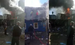 Maltepe'de Geri Dönüşüm Tesisinde İşçilerin Kaldığı Konternerde Yangın