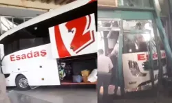 Otobüs, Perona Girerken Yolcu Bekleme Alanına Çarptı