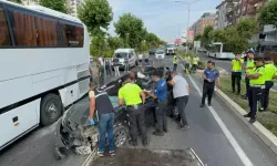 Otobüse Çarpan Otomobilin Sürücüsü Ağır Yaralandı