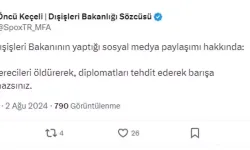 Dışişleri Sözcüsü Keçeli: Diplomatları Tehdit Ederek Barışa Ulaşamazsınız