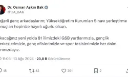 Bakan Bak’tan Gençlere Destek Mesajı