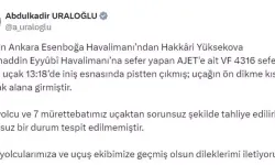 Yüksekova'da Yolcu Uçağı Pistten Çıktı