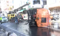 Bayrampaşa'da Yol Bakım Aracı 8 Araca Çarptı