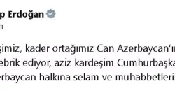 Cumhurbaşkanı Erdoğan, Azerbaycan'ın 'Devlet Bayrak Günü'nü Kutladı