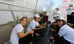 Bodrum'da Öğrenciler Okula Çilek Ve Sebze Fidanı Dikti