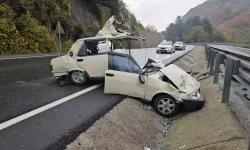 Zonguldak’ta Takla Atan Otomobilin Sürücüsü Hafif Yaralandı