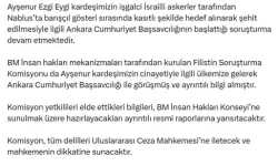 Bakan Tunç: BM Filistin Soruşturma Komisyonu, Ayşenur Ezgi Eygi Cinayetini Soruşturmak İçin Bilgilendirildi