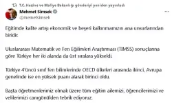 Bakan Şimşek’ten TIMSS 2023 Sonuçlarına İlişkin Övgü: "Eğitimde Kalite Artışı Ekonomik Kalkınmanın Anahtarıdır"