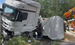 Yem Yüklü TIR Devrildi, Yol Trafiğe Kapandı