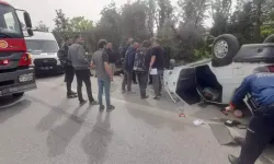 Fidanlığa Giren Otomobil Ters Döndü: 1 Kişi Yaralandı