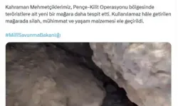 MSB: Pençe-Kilit Operasyonu’nda PKK`ya Ait Mağara İmha Edildi