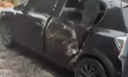 Kopan Kaya Parçaları Otomobile Çarptı