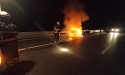 Niksar’da Seyir Halindeki Motosiklet Alev Aldı