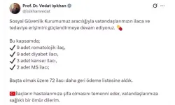 72 Yeni İlaç Geri Ödeme Listesine Alındı