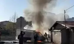 Sancaktepe’de Seyir Halindeki Kamyonet Alev Aldı