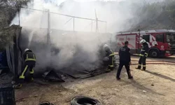 Alanya’da İşçi Konteynerinde Yangın