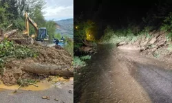 Ortahisar’da Heyelan Yolu Kapattı