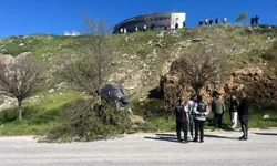 El Freni Çekilmeyen Otomobil Şarampole Yuvarlandı