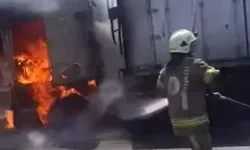 İnegöl’de Seyir Halindeki TIR Alev Aldı, Araç Yandı