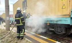 Çorlu’da Yük Treni Vagonunda Yangın Söndürüldü
