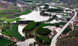 Tokat'ta Su Altında Kalan Tarım Arazileri Dronla Görüntülendi