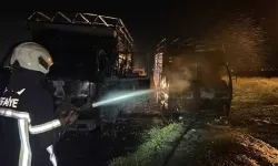 Kayseri'de Kundaklandığı İddia Edilen 2 Kamyon Yandı