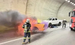 Amasra Tüneli'nde Trafik Kazası Tatbikatı