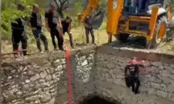 Sulama Havuzuna Düşen İnek, Halatla Çıkarılıp Kurtarıldı