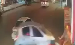 İş Yerinin Duvarına Çarpan Otomobilin Altında Kalmaktan Kıl Payı Kurtuldu