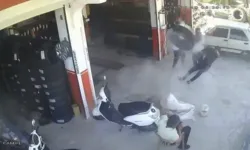 Otomobil Lastiği Tamir Sırasında Patladı; O Anlar Kamerada