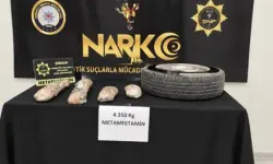 Stepneye Gizlenmiş 4 Kilo 350 Gram Metamfetamin Ele Geçirildi
