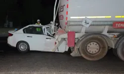 Otomobil Tankere Çarptı: 1 Ölü
