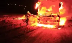 Hatay’da Otobüs Alev Alev Yandı