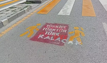 Kürtçe Trafik Uyarılarının Üzerine 'Türkiye Türk’tür, Türk Kalacak' Yazıları Yazıldı