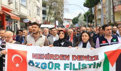 Erbaa`da Gazze Ve Doğu Türkistan’a Destek Yürüyüşü