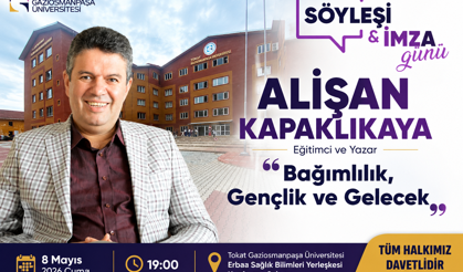Eğitimci ve Yazar Alişan Kapaklıkaya Erbaa'ya Geliyor