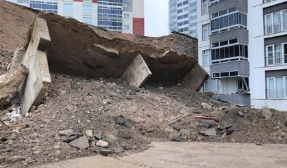 Tokat’ta İstinat Duvarının Çökme Anı Kamerada