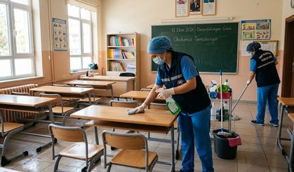 Tokat’ta Eğitime Verilen Arada Okullarda Hijyen Ve Dezenfeksiyon Mesaisi