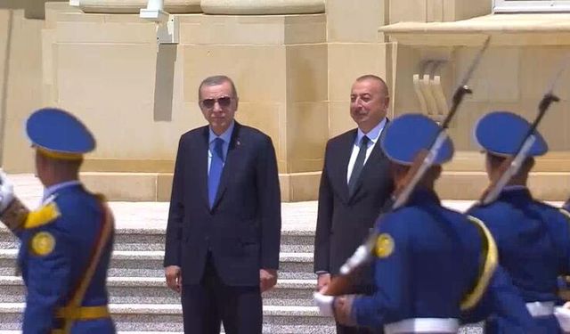 Cumhurbaşkanı Erdoğan, Azerbaycan’da Resmi Törenle Karşılandı