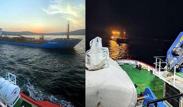 Çanakkale Boğazı'nda Arızalanan Gemi, Demirleme Sahasına Çekildi