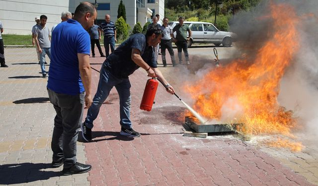 TOGÜ’de Yangın Söndürme Tatbikatı Yapıldı