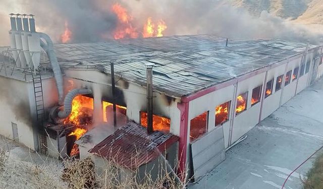 Tosya'da Fabrika Yangını