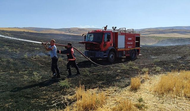 Siirt'te Anız Yangını; 50 Dönüm Arazi Zarar Gördü