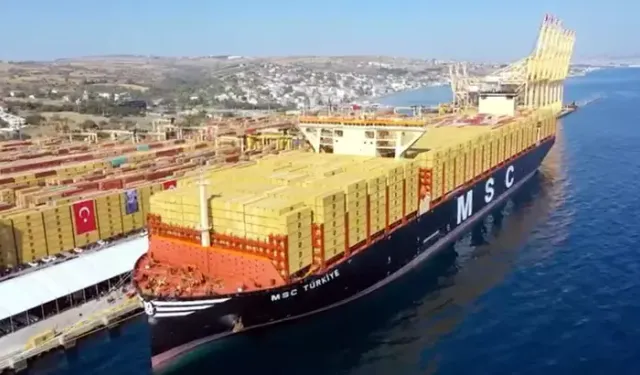 Dünyanın En Büyük Konteyner Gemilerinden 'MSC Türkiye' Tekirdağ'da